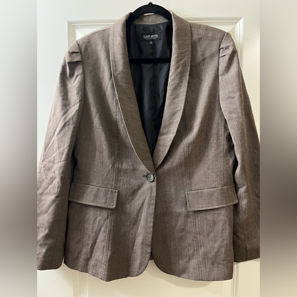John Meyer brown tweed blazer, sz. 12.